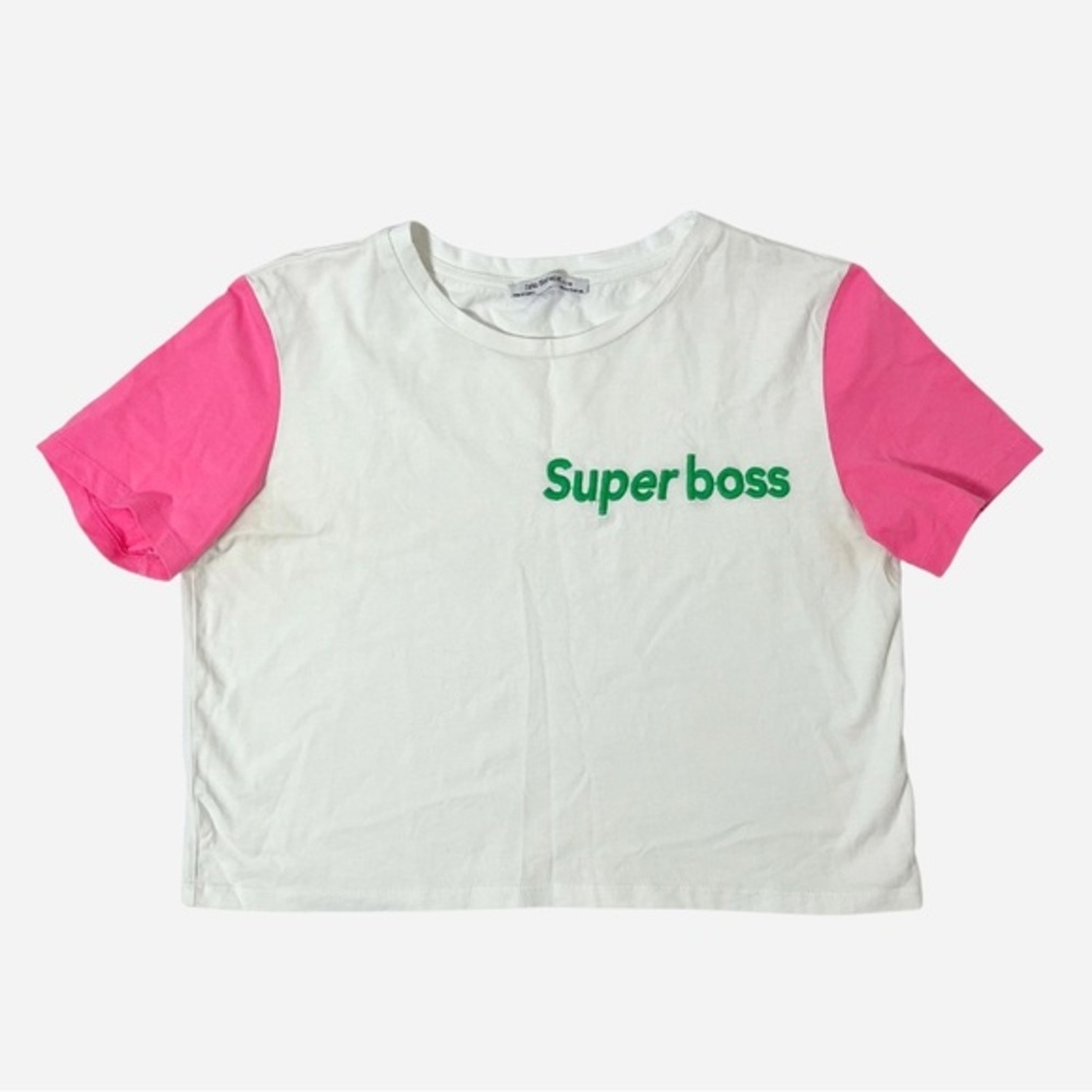 ZARA Trafaluc Collection | “Super boss” | Short Sleeve T-Shirt | Small - Picture 3 of 6